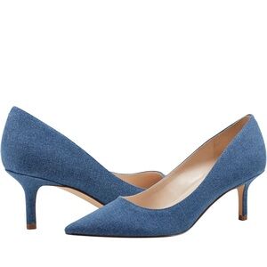 Marc Fisher Blue Denim Kitten Heels